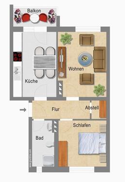 Foto - 2 Zimmer Erdgeschoßwohnung in Magdeburg