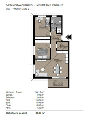 Foto - 3 Zimmer Etagenwohnung in Gründau