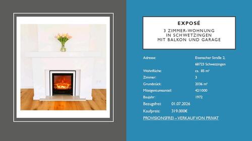 Foto - 3 Zimmer-Wohnung in Schwetzingen mit Balkon und Garage