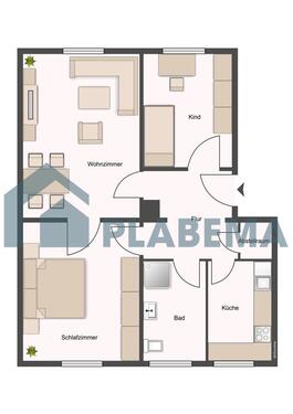 Foto - 3- Zimmer- Wohnung mit Einbauküche