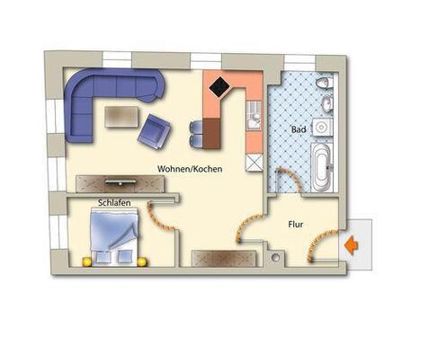 Foto - 2 Zimmer Etagenwohnung zur Miete in Freiberg