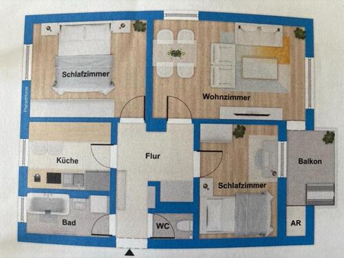Foto - 3 Zimmer Wohnung - 1.600,00&nbsp;EUR Kaltmiete, ca.&nbsp; 70,00&nbsp;m&sup2;