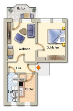 Foto - 2 Zimmer Etagenwohnung zur Miete in Freiberg