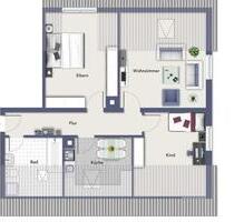 Helle 3-Zimmer-DG-Wohnung (79qm) | modernisiert | ruhige Lage - Aulendorf