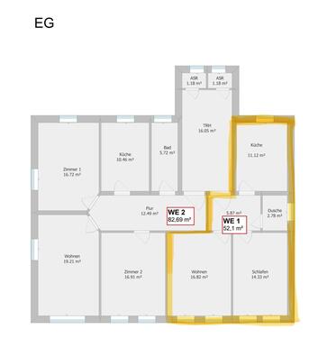 Foto - Erstbezug nach Kernsanierung – 2-Zimmer-Wohnung mit Einbauküche