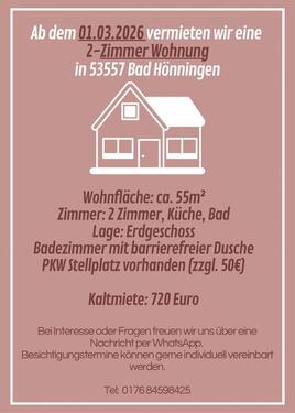 Foto - 55qm große Wohnung in Bad Hönningen zu vermieten