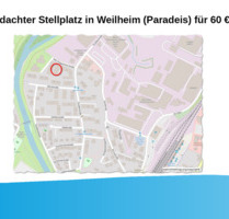 Überdachter Stellplatz in Weilheim (Paradeis) für 60 € - Weilheim in Oberbayern