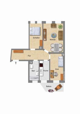 Foto - 3 Zimmer Etagenwohnung zur Miete in Leipzig