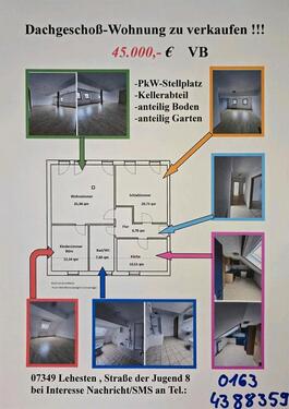 Foto - 3 Zimmer Dachgeschoßwohnung zum Kaufen in Lehesten