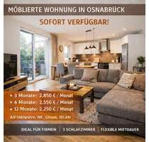 Modern 4-Zimmer Wohnung - voll möbliert & All-In - Osnabrück Gretesch