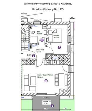 Foto - 2 Zimmer Erdgeschoßwohnung zur Miete in Hurlach