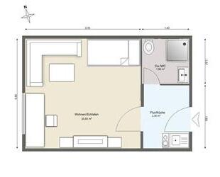 Verkaufe gut vermietete 1 Zimmerwohnung in Linden