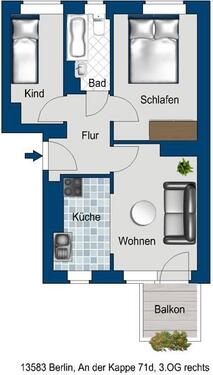 Foto - 2.5 Zimmer Etagenwohnung zur Miete in Berlin