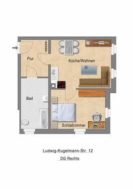 Foto - 2 Zimmer Dachgeschoßwohnung zur Miete in Dresden