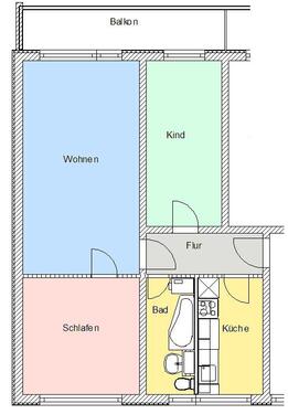 Foto - 3 Zimmer Etagenwohnung zur Miete in Gadebusch