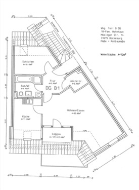 Foto - 2 Zimmer Dachgeschoßwohnung zur Miete in Bückeburg