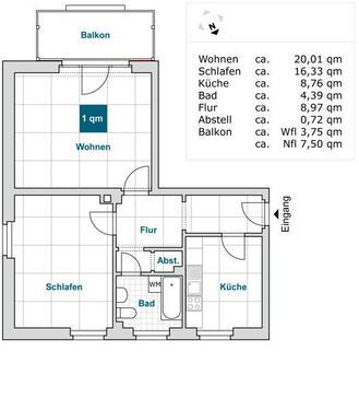 Foto - 2 Zimmer Etagenwohnung zur Miete in Dresden
