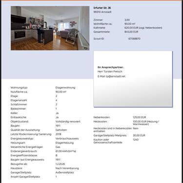 Foto - Etagenwohnung zur Miete in Arnstadt