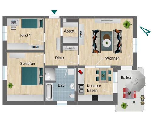 Foto - 3 Zimmer Etagenwohnung zur Miete in Triptis