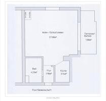 1-Zimmer Wohnung Bensheim Stadtmitte, Balkon, Küche