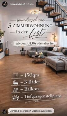 Foto - 5 Zimmerwohnung List - 2.200,00&nbsp;EUR Kaltmiete, ca.&nbsp; 150,00&nbsp;m&sup2;