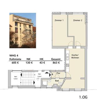 Foto - 2,5 Zimmer Wohnung für StudentenWG in Schölerberg; WBS
