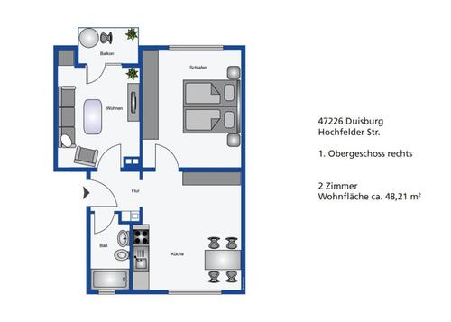 Foto - 2 Zimmer Etagenwohnung zur Miete in Duisburg