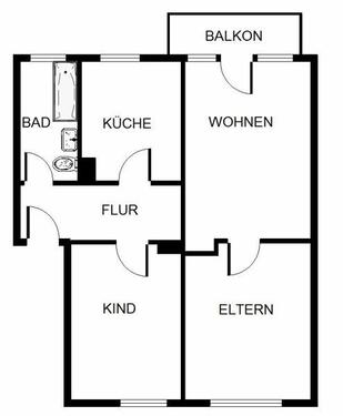 Foto - 3 Zimmer Etagenwohnung zur Miete in Bochum