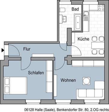 Foto - Wohnung wird gerade saniert! - 490,00&nbsp;EUR Kaltmiete, ca.&nbsp; 55,31&nbsp;m&sup2;