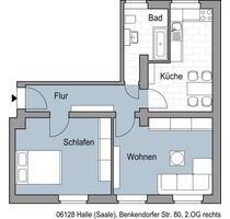 Wohnung wird gerade saniert! - 490,00&nbsp;EUR Kaltmiete, ca.&nbsp; 55,31&nbsp;m&sup2; in Halle (Saale) (PLZ: 06128) Gesundbrunnen