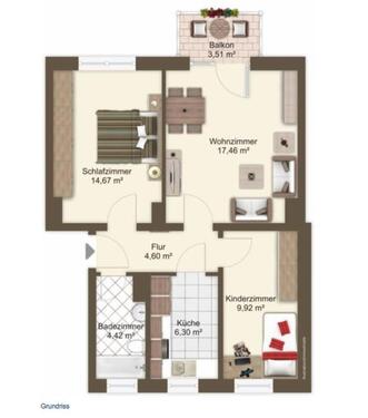 Foto - Etagenwohnung zur Miete in Erfurt