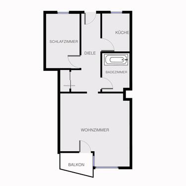 Foto - 2 Zimmer Wohnung mit Balkon + Badewanne + Keller + Dachboden