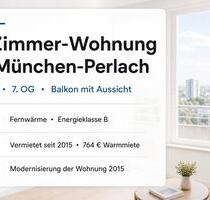 Helle 1-Zimmer Wohnung im 7. OG mit Balkon in München-Perlach