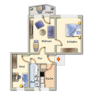 Foto - 3 Zimmer Etagenwohnung zur Miete in Freiberg