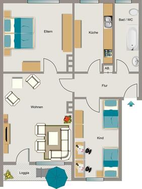 Foto - 3.5 Zimmer Etagenwohnung in Duisburg