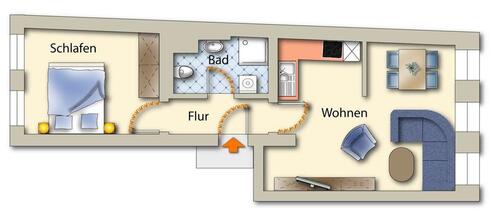 Foto - 2 Zimmer Etagenwohnung zur Miete in Freiberg