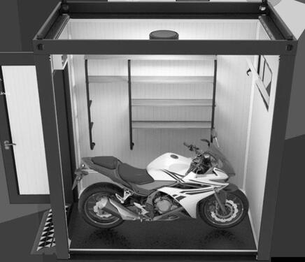 Foto - Container Lager Stellplatz Motorrad Saison Handwerker minilager