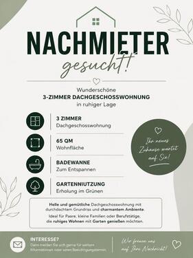 Foto - Nachmieter 3 ZM - 580,00&nbsp;EUR Kaltmiete, ca.&nbsp; 65,00&nbsp;m&sup2;