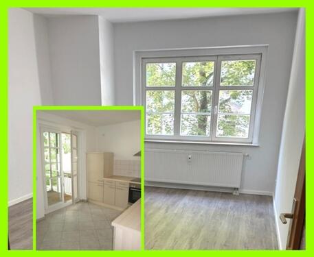 Foto - Erstbezug nach Renovierung - Helle große Wohnküche mit moderner Einbauküche - Balkon - neues Laminat