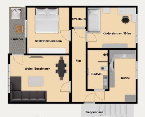 Foto - kürzlich Sanierte 3-Zi-Whg im 2.OG FN-Kitzenwiese