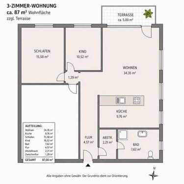 Foto - 3 Zimmer Erdgeschoßwohnung zur Miete in Versmold