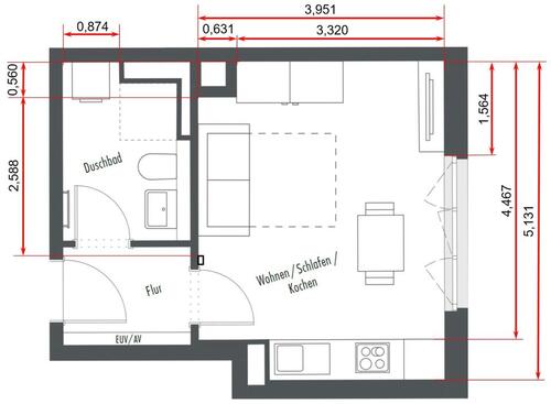 Foto - 1 Zimmer Etagenwohnung zur Miete in München