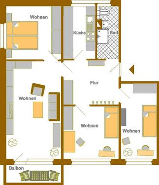 Foto - 4 Zimmer Etagenwohnung zur Miete in Schwedt (Oder)