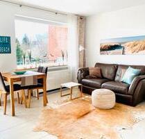 helle, moderne Ferienwohnung auf Borkum, Balkon, für 2 Erwachsene