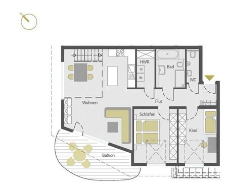 Foto - 4 Zimmer Maisonettenwohnung zur Miete in Estenfeld