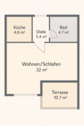 Foto - Citynahes Einzimmerapartment mit Terrasse und Garagenstellplatz
