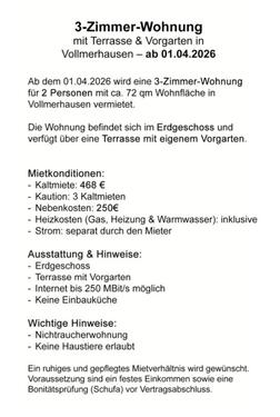 Foto - 3-Zimmer Erdgeschosswohnung mit Terrasse - Besichtigung ab 01.04.