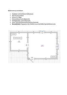 Foto - 36qm Kellerraum Hobbyraum Lagerraum zu vermieten