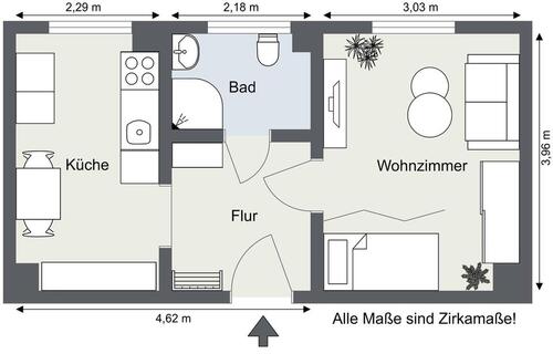Foto - 1 Zimmer Etagenwohnung zur Miete in Gera