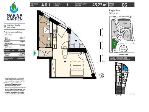 Foto - 1 Zimmer Erdgeschoßwohnung zur Miete in Dresden